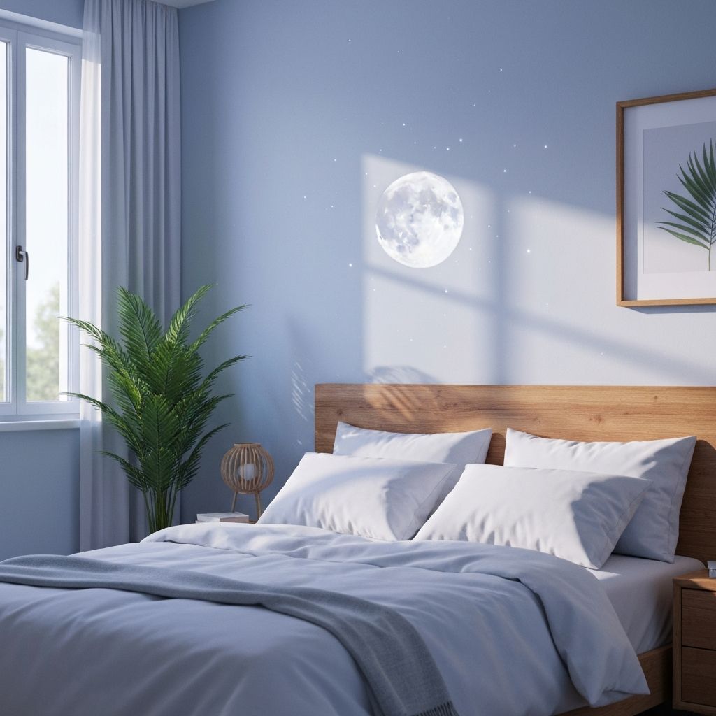 Serene bedroom with natural elements